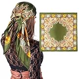 Yuanchu 35' großes quadratisches Satin Kopftuch,Seide Kopftuch für Damen 90x90cm Seidentuch Elegant Quadratische Schals Personifizieren Bandanas Haartuch Halstuch Haarschmuck