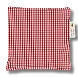 Franzis Nähstube I Kirschkernkissen I 20x20cm I kariert rot I 100% Baumwolle I Körnerkissen I Schmerzlinderung I Wärmekissen für Mikrowelle I Kältekis