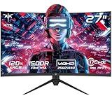 KTC Gaming Monitor Curved 27 Zoll, 170Hz, QHD 2K 1440p 2560x1440, 1ms, HDR10, Freesync & G-sync, VA 1500R Rahmenlos Monitore, 120% sRGB, Blaulicht Reduktion PC Bildschirm, DP, HDMI, H27S17