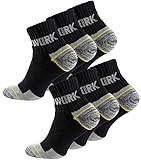 6 Paar Herren Kurzschaft-Arbeitssocken - Robuste Atmungsaktive Work Socks - Berufssocken, Gr. 43-46