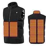 Herren Beheizbare Weste USB Elektrische, Heizweste Warme Dicke, Steppweste Mit Wärmefunktion, 9 Zonen Thermoweste Dual Control Elektrische Heizung Warme Weste Jacke Heated Vest Leichte Aus Baumwolle