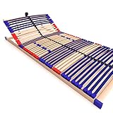 stabiler Lattenrost 100% BUCHE Lattenrahmen - Kopfteil verstellbar - SCHULTERFRÄSUNG, 7 Zonen, 42 Federleisten, Härte-Regulierung, Mittelgurt - VARIO SLEEP BEST 42® unmontiert (90x200cm)