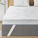 BedStory 10cm Höhe Topper 200x200cm,H3&H4 Gel Memory Foam Topper,Waschbarer Bezug, Matratzentopper für Boxspringbett Wohnmobil und Schlafsofa