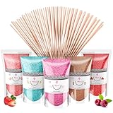 Misskandy®- Zuckerwatte Zucker 5X160Gr (Natürliche Aromen und Farben) Erdbeer-Cola-Apfel-Marshmallow-Himbeere/Zuckerwattemaschine/ + 20 Sticks (kostenlos)