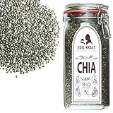 Chia Samen BIO 800g im Premium Drahtbügelglas | EDEL KRAUT - 100% reine Chiasamen Bio frei von jeglichen Zusatzstoffen und Gentechnik - Natur pur - chia seeds - Chia-Samen als Premium Superfood