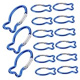 SOIMISS 15 Stück Outdoor-sicherheitsschnalle Hängenden Haken Camping-karabiner Haken Zum Aufhängen Clip Wanderschnallen Angelhaken Karabinerhaken Frühling Aluminiumlegierung Blue