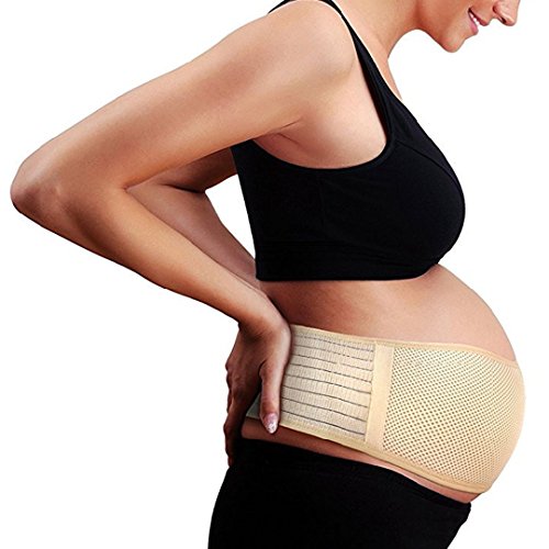 Bauchband Schwangerschaft Stützgürtel Bauchgurt für Schwangere Schwangerschaftsgürtel Stützt Taille Becken und Rücken - Verstellbar Nackt Einheitsgröße