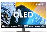 Philips Ambilight 55OLED809 4K OLED Smart TV - 55 Zoll Display mit P5 AI Perfect Picture, Ultra HD Google TV, Dolby Vision und Dolby Atmos Sound - Funktioniert mit Alexa und Google Sprachassistent