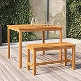 GCHDHAPB Outdoor-Sitzgelegenheit, Outdoor-Bänke, Gartenbank, 80 cm, Massivholz, Akazie