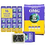 Oh My Gim 16er Pack | Koreanischer Seetang-Snack | Veganer, Kalorienarmer Knusper-Snack | Glutenfrei & Natürlich | Perfekt für Sushi, Bowls, Bier & Snacks (Wasabi)