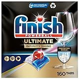 Finish Ultimate Infinity Shine Spülmaschinentabs – Geschirrspültabs für ultimative Reinigung, Fettlösekraft und Glanz mit Schutzschild – Gigapack mit 2x80 Tabs.
