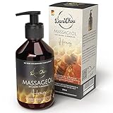 DaniChou Massageöl Honig 250ml - Naturreiner Honigextrakt - Pflegendes Massage Öl für geschmeidige Haut - Regenerierende Muskelentspannung & Skincare - Mit Jojobaöl & Mandelöl - 100% natürlich