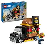LEGO City Burger-Truck, Bauset mit Spielzeug-Auto für 5-jährige Kinder, Imbisswagen Minifigur und Zubehör, lustiges Geschenk für Jungen und Mädchen 60404