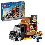 LEGO City Burger-Truck, Bauset mit Spielzeug-Auto für 5-jährige Kinder, Imbisswagen Minifigur und Zubehör, lustiges Geschenk für Jungen und Mädchen 60404