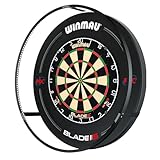 WINMAU Blade 6 Turnierdartscheibe Dartboard Surround Set mit Plasma Led Licht inklusive Dartscheibe mit Winmau PDC Surround und Oche Linie Abstandslinie