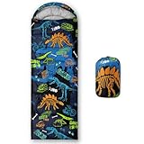 HOSIMA Schlafsack mit Cartoon-Dinosaurier-Druck,für Kaltes Klima,für Erwachsene,Mädchen und Jungen,wasserdicht,für Herren,warm,Camping,Wandern,Outdoor,Reisen,Jagd,Kompressionssack (Dinosaurier-2)