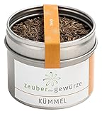 Zauber der Gewürze Kümmel ganz, Kümmelsamen, als Brotgewürz, für Kümmeltee, für Kohl- und Kartoffelgerichte, 100% naturrein, ohne Zusätze, Spitzen-Qualität in wiederverschließbarer Dose, 45g