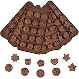 6Stück Pralinenform Silikon Schokoladenform Silikonformen Set, Antihaftbeschichtet Süßigkeiten Formen Bonbonform Silikon zum Backen, 6 Verschiedene Formen für Schokoladen Süßigkeitenform