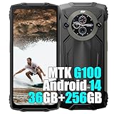 Blackview BV8200 Outdoor Handy 2025, 36GB+256GB/2TB SD Outdoor Smartphone Android 14, 6,5'FHD+ Doppel Bildschirm Baustellenhandy,8800mAh,50MP, Wasserdicht IP68,4G LTE,NFC,OTG,2 Jahre Garantie,Schwarz