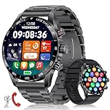 BANGWEI Smartwatch für Herren und Damen, 3,5 cm Smartwatch mit Bluetooth-Telefonanruf, 24/7 Herzfrequenz/SpO2, IP68 wasserdicht, Metallarmband, Smartwatch kompatibel mit Android iOS, 110+ Sportmodi,