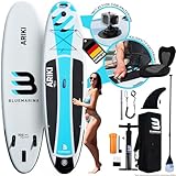 Bluemarina Stand Up Paddle Board Ariki aufblasbar - 𝟓 𝐉𝐀𝐇𝐑𝐄 𝐆𝐀𝐑𝐀𝐍𝐓𝐈𝐄 - bis 120 kg Tragkraft - inkl. Doppelhub Pumpe & Rucksack - 305x76x15cm - SUP Paddling (Ariki 305x76x15cm)