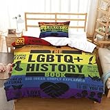 LILIlaobiao LGBTQ Bettwäsche Mit Kissenbezüge: 80 X 80cm, Schlafhilfe Pride Month Bettbezug Single（135x200cm）, Komfortabel Duvet Cover Set Nicht Löschbar Bed Set