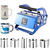 Tassenpresse Mug Sublimationspresse 8-30OZ 600W - 200 ℃ Heisspresse Hitzepresse mit 6 Untersetzer Transferpresse Tassen Bedrucken Multifunktionale Sublimations-Drucker Becherdruckmaschine