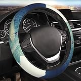 Auto Lenkradbezug für alle Modelle Mountain Top Yoga Elastischer Lenkradschoner Anti Rutsch Dekoration Protector für Frau Mann Auto Radschutz Einheitsgröße