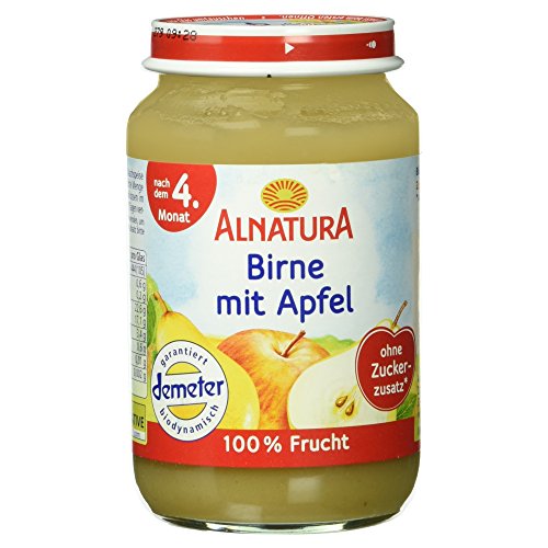 Alnatura Demeter Bio Birne-Apfel, glutenfrei, 6er Pack (6 x 190 g)