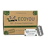 EcoYou Premium Rasierklingen für Rasierhobel set 100 Klingen ✮ rostfreie Ersatzklingen für Rasierhobel Damen und Herren ✮ Hochwertige Rasier Klingen langlebig - Razor Blades