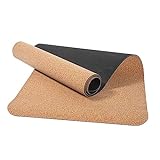RajoNN Umweltfreundliche Kork-Yogamatte, 182,9 x 61 cm x 5 mm, extra dick, rutschfest, stoßdämpfend, Balance-Pad für Fitness und Übungen