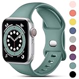 CeMiKa Kompatibel mit Apple Watch Armband 38mm 40mm 41mm, Ersatz Silikon Sport Armbänder Kompatibel mit iWatch Armband Series 9 8 7 6 5 4 3 2 1 SE, 38mm/40mm/41mm-S/M, Kieferngrün