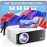 [Netflix-zertifizierter & Auto Focus] XuanPad Beamer 1080P Mini Beamer mit WiFi & Bluetooth Projektor mit 210° drehbarer Stand, Automatische Trapezkorrektur, Staubfilter & Wärmeableitungssystem