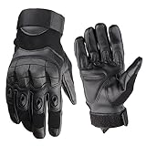 POPETPOP Outdoor Handschuhe Winddicht Warm rutschfest Touchscreen für Motorrad Radfahren Camping Schwarz XL