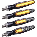 FEZZ LED Blinker Motorrad E Geprüft Universal Tagfahrlicht Mit Lauflicht, Bernstein (4 Stück)