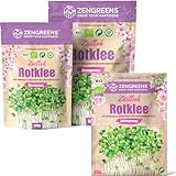 ZenGreens® - Bio Rotklee Samen - Wähle zwischen 10, 200g und 500g - Klee Samen mit Keimrate von über 97% - Kleesamen Keimsprossen - Rotklee Saatgut zum Sprossen ziehen -
