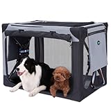Ownpets Faltbare Hundebox, Hundetransportbox mit wasserdichtem, weichem Stoff, aufsteckbare Aufbewahrungstasche (XL)