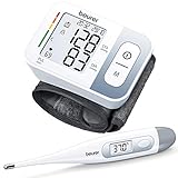 Beurer BC28 Blutdruckmessgerät für Handgelenk, vollautomatisch, digital, Weiß / Risikoanzeige, LCD-Bildschirm, tragbares BP-Maschine