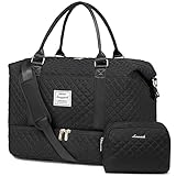 LOVEVOOK Reisetasche Damen Sporttasche Groß mit Schuhfach & Nassfach Weekender Travel Duffle Bag mit Kosmetiktasche Kliniktasche Geburt Mama Set Wasserdicht Handgepäck Tasche für Flugzeug Reise Gym