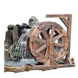 Outdoor Garten Wasserrad Springbrunnen mit Halterung, dekorative Wasserfall-Funktion für Terrasse, Teich, Pool – verschönert Feng Shui