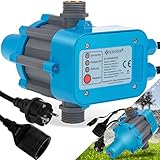 KESSER Druckwächter Druckschalter | 10bar | Pumpensteuerung | Hauswasserwerk | Gartenbewässerung | Mit Kabel | konstanter Wasserdruck | Garten & Haus | automatisches Ein- und Ausschalten | Blau