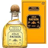PATRÓN Añejo -Tequila aus 100 % besten blauen Weber-Agaven, in Mexiko in kleinen Chargen handdestilliert, über 12 Monate im Eichenfass gelagert, perfekt für Margaritas, 40% Vol., 70 cl/700 ml
