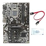 Rfeeuubft Bergbau-Mainboard B250 BTC, 12 Steckplätze für Grafikkarten PCI-E LGA1151 DDR4 DIMM RAM SATA3.0 Thermisches Fett + SATA-Kabel