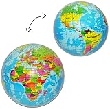 Knautschball Welt/Erde/Globus - für Kinder und Erwachsene/Stressball - lustiger Ball 8 cm - Fitnessball Knautsch Stressball bunter Antistressball Softba..