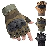 Taktische Halbfinger Handschuhe, Paintball-Airsoft-Fingerlos Handschuhe, Airsoft Militär Handschuhe für Motorrad Jagd Radfahren Schießen Wandern Camping Armee Trainingshandschuhe MTB (XL, Grün)