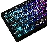 Tsungup Benutzerdefinierte PBT-Tastenkappen, 135 Tasten, glänzen durch cooles Schwarz, modernes Technologie-Stil, seitliches bedrucktes Tastenkappen-Set, Cherry Profil-Tastenkappen für Cherry