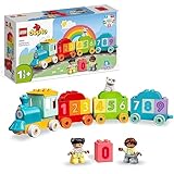 LEGO DUPLO Zahlenzug – Zählen Lernen - Montessori Spielzeug für Kleinkinder - Motorikspielzeug mit bunten Zahlensteine und 2 Minifiguren - Kreatives Geschenk für Jungen und Mädchen 10954