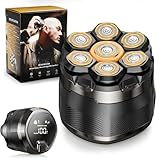 Dyoonoer Glatzen Rasierer Herren: Magnetische Schwebender Kopf Wasserdicht 7D Flexibler Glatzenrasierer,Nass und Trocken Glatzen Rasierer mit LED Anzeige Bluetooth Lautsprecher