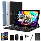 FASTWD 10 Zoll Tablet Android 13, 19GB RAM+128GB ROM, 5G WiFi, 8MP+13MP, 1280*800 Incell, 8000mAh, FaceID, Mit Tastatur, Maus, Holster, Stift, Blau