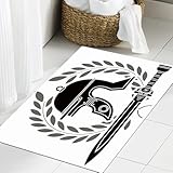 JHAOUNUK Weich Badezimmerteppich 60x90cm,Römischer Helm Schablone vierte Variante Vektor-Illustration,rutschfest waschbar Badematte Flauschige Badteppich Saugfähig Badvorleger Duschvorleger